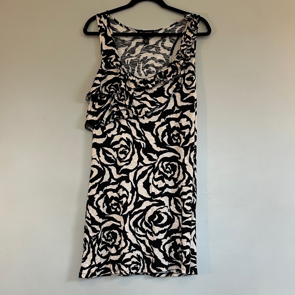 EUC INC International Concepts Black and White flowerPrint dress size XL